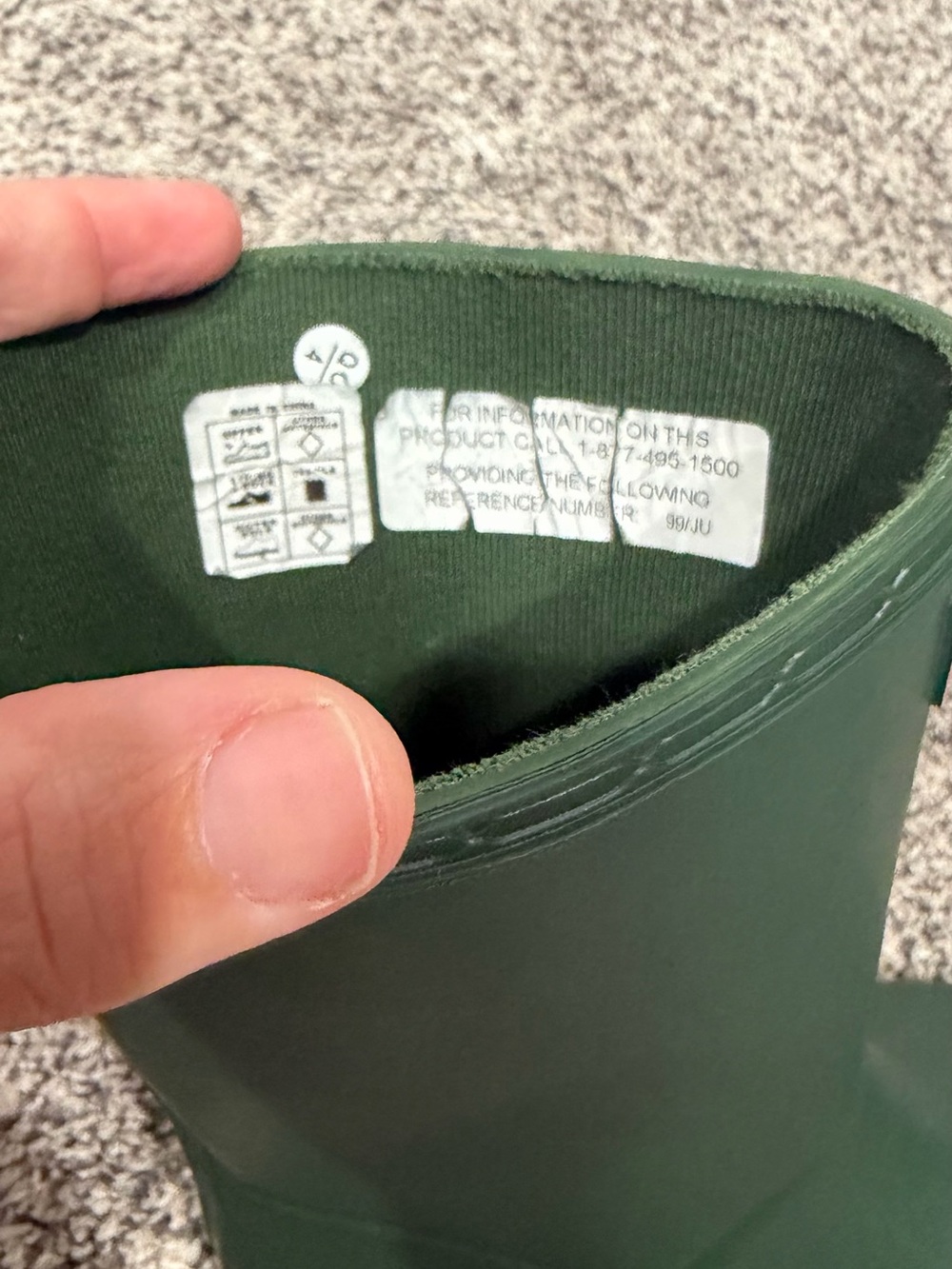 Hunter Kids Green Wellington Boots with Branded Insole - Picture 4 of 6